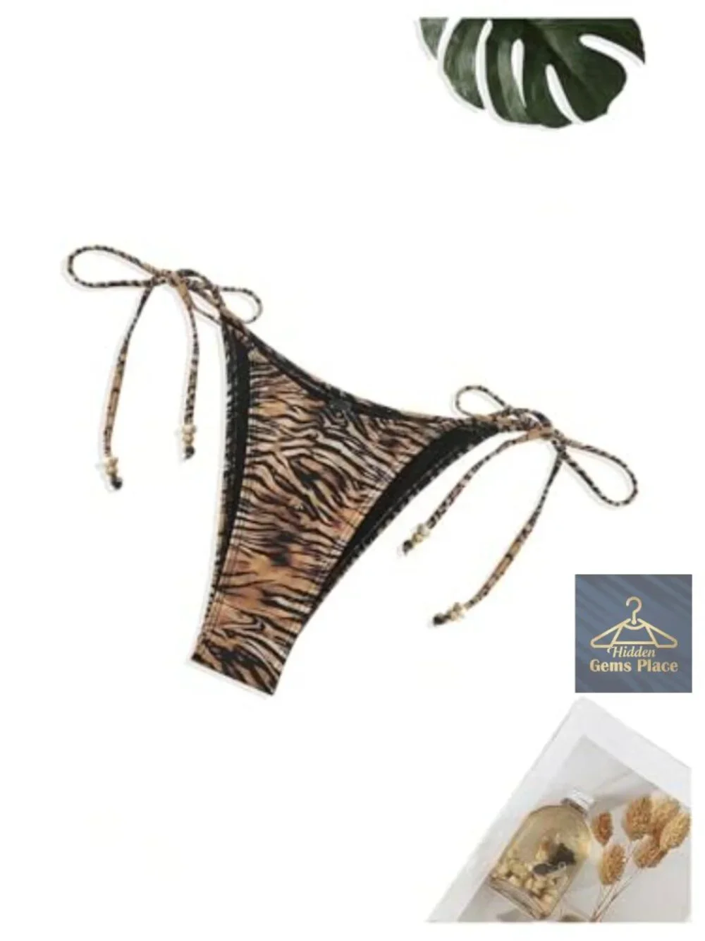 Women's 2 Piece Bikini Set Halter Triangle Cheeky Swimsuit Floral Boho